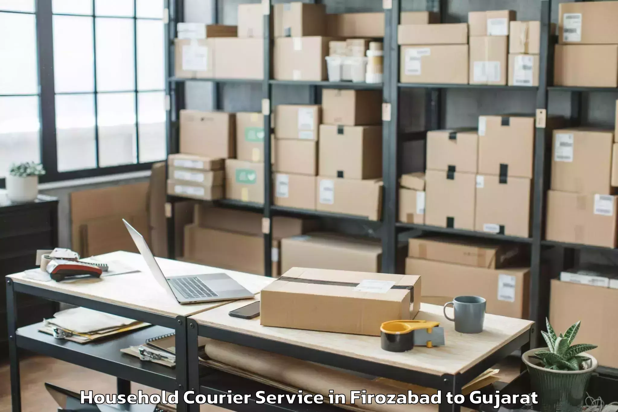 Reliable Firozabad to Waghai Household Courier